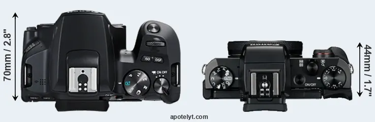 Compare 250D versus G5X top