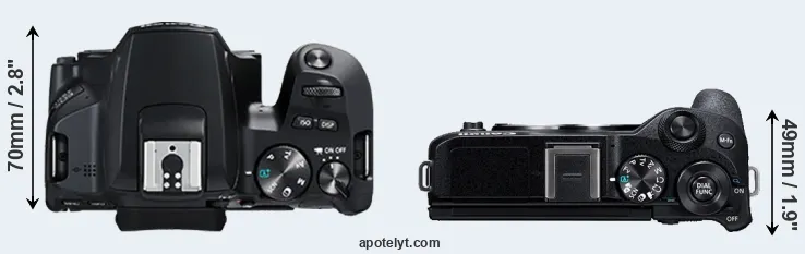 Compare 250D versus M6 Mark II top