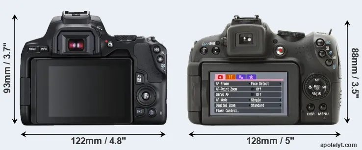 Comparison 250D or SX1 rear
