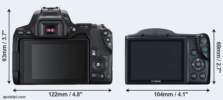 Comparison 250D or SX400 rear