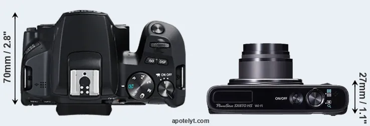 Compare 250D versus SX610 top