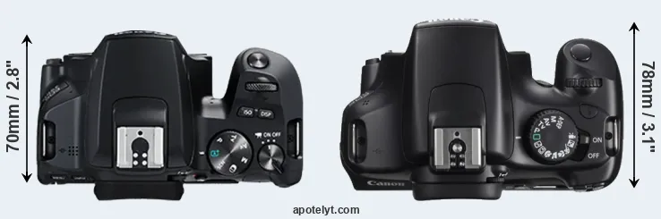Compare 250D versus T3 top