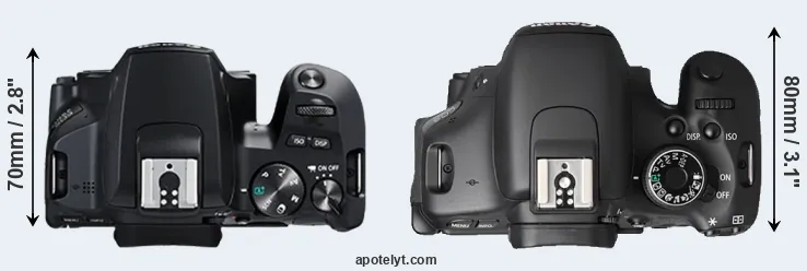 Compare 250D versus T3i top