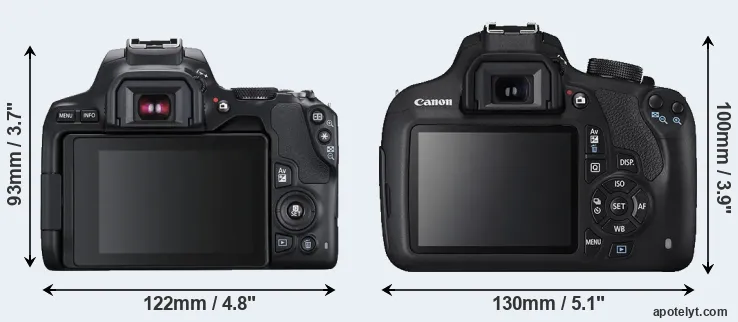 Comparison 250D or T5 rear