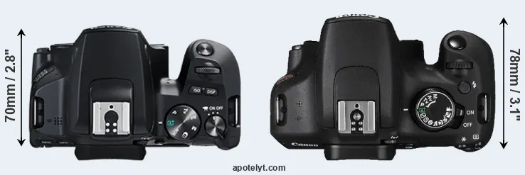Compare 250D versus T5 top