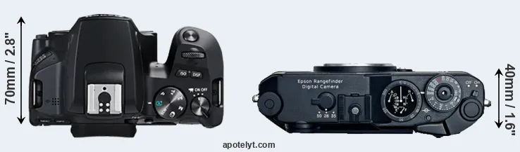 Compare 250D versus R-D1 top