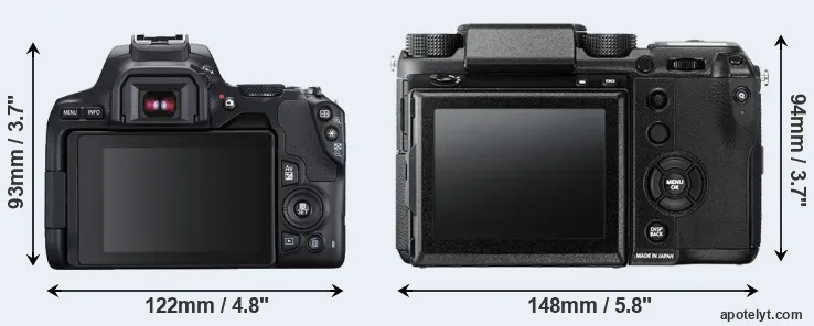Comparison 250D or GFX 50S rear