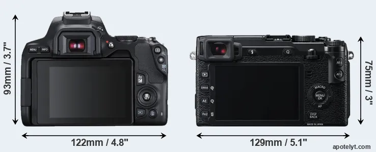 Comparison 250D or X-E2 rear