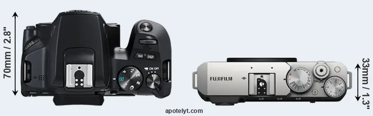 Compare 250D versus X-E4 top