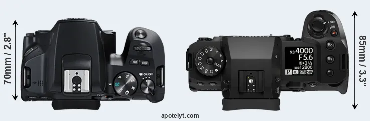Compare 250D versus X-H2 top