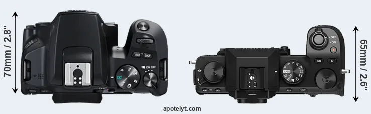Compare 250D versus X-S10 top