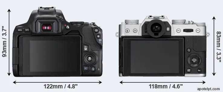 Comparison 250D or X-T10 rear