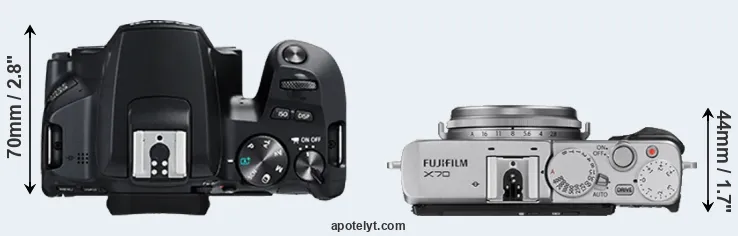 Compare 250D versus X70 top