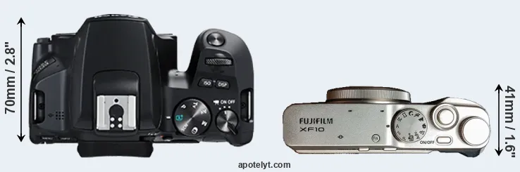 Compare 250D versus XF10 top