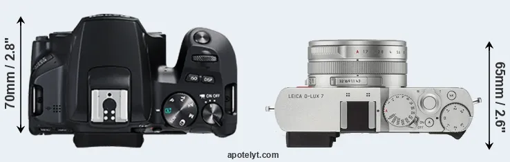 Compare 250D versus D-LUX 7 top