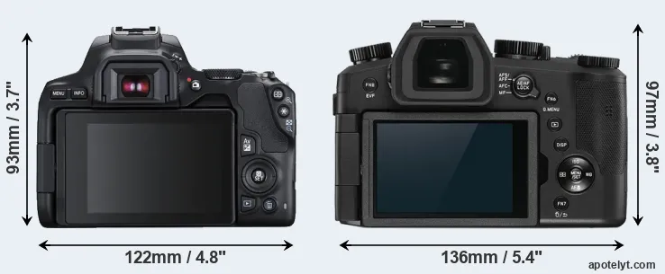 Comparison 250D or V-LUX 5 rear