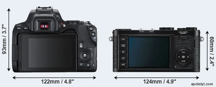 Comparison 250D or X1 rear