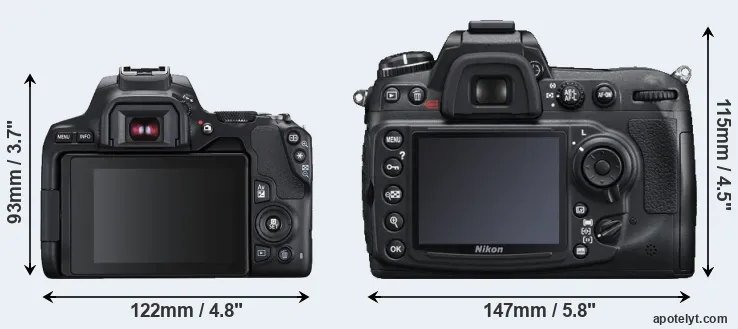 Comparison 250D or D300S rear