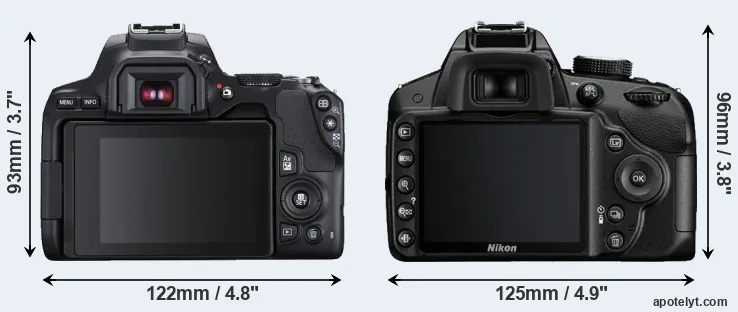 Comparison 250D or D3200 rear