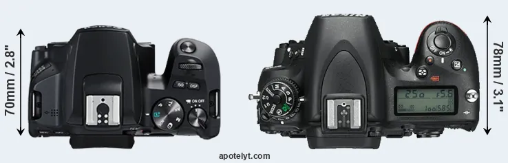 Compare 250D versus D750 top