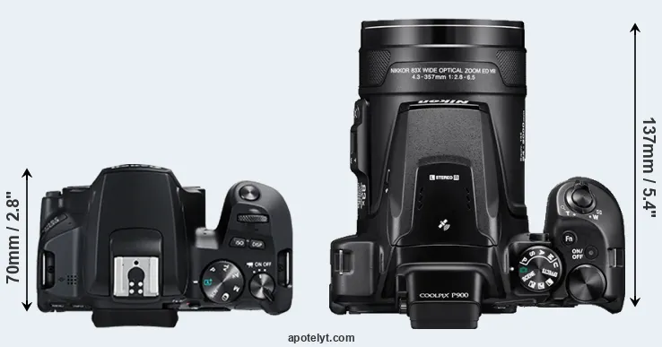 Compare 250D versus P900 top