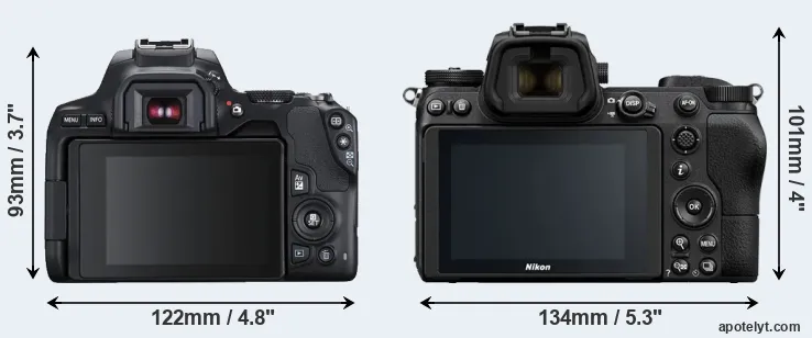 Comparison 250D or Z6 rear