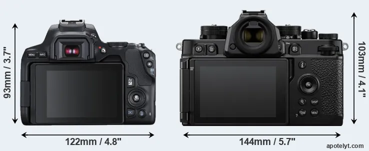 Comparison 250D or Zf rear