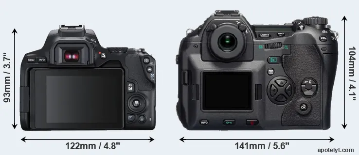 Comparison 250D or E-1 rear