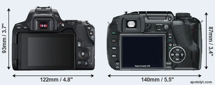 Comparison 250D or E-330 rear