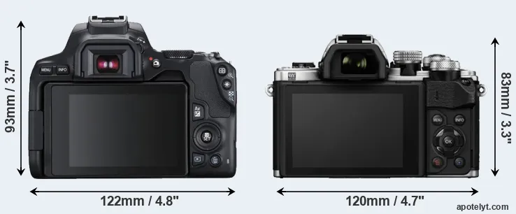 Comparison 250D or E-M10 II rear