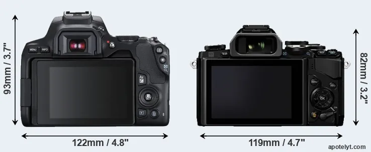 Comparison 250D or E-M10 rear