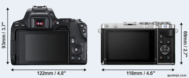 Comparison 250D or E-P7 rear