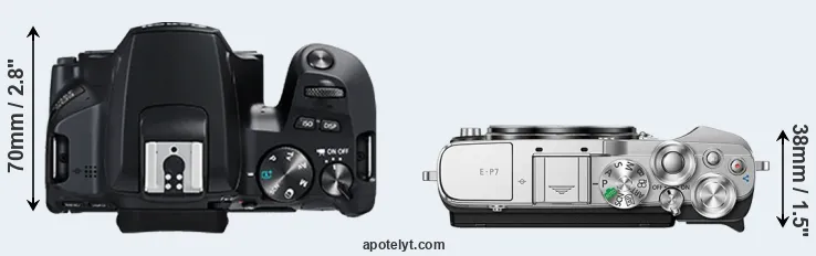 Compare 250D versus E-P7 top