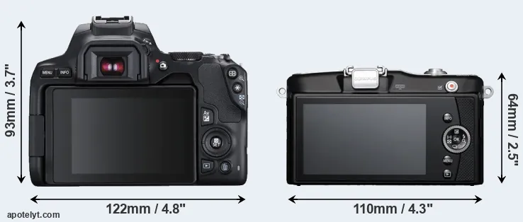 Comparison 250D or E-PM1 rear