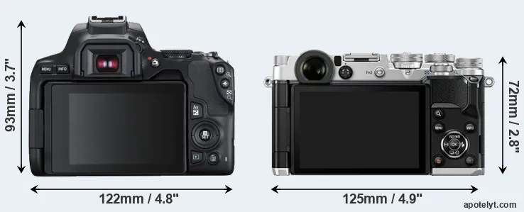 Comparison 250D or PEN-F rear