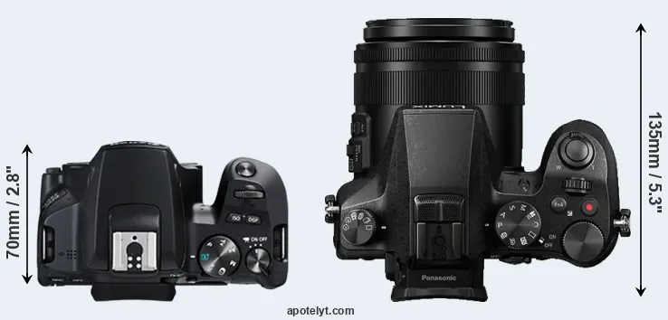 Compare 250D versus FZ2000 top