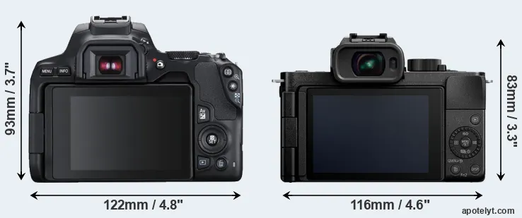 Comparison 250D or G110 rear
