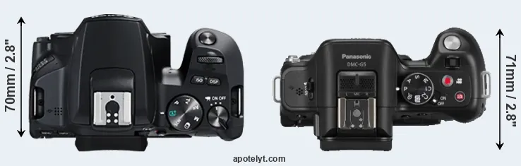 Compare 250D versus G5 top