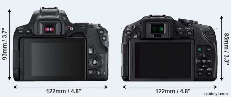 Comparison 250D or G6 rear