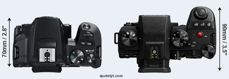 Compare 250D versus G9 II top