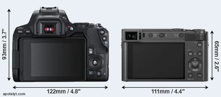 Comparison 250D or TZ200 rear