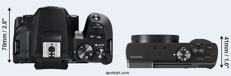 Compare 250D versus TZ90 top