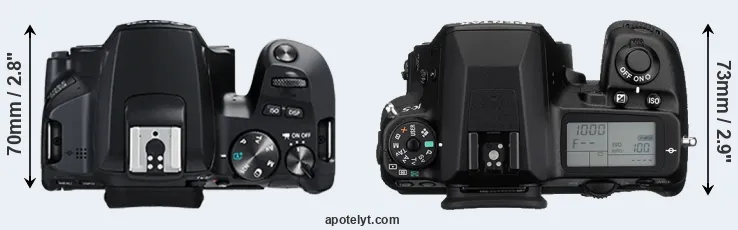 Compare 250D versus K-5 top