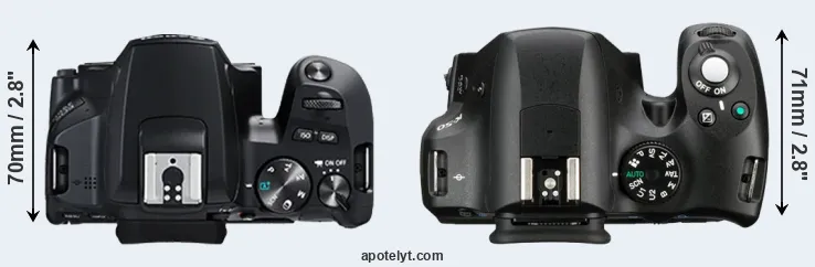 Compare 250D versus K-50 top