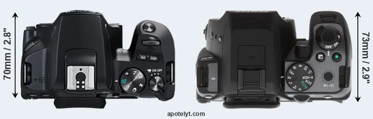 Compare 250D versus K-S2 top