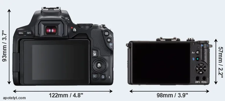 Comparison 250D or Pentax Q rear