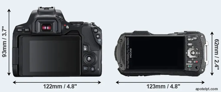 Comparison 250D or WG-60 rear