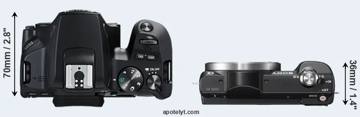 Compare 250D versus A5000 top