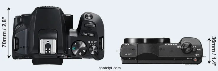 Compare 250D versus A5100 top