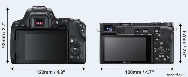 Comparison 250D or A6100 rear